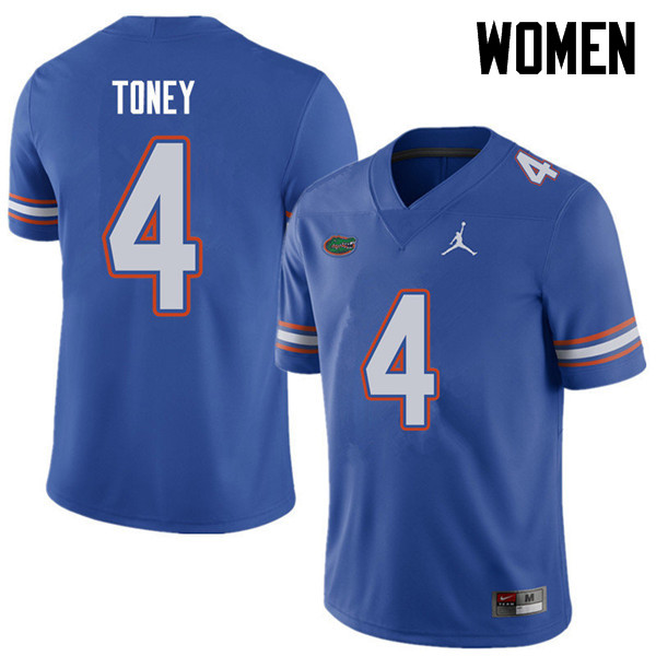 Jordan Brand Women #4 Kadarius Toney Florida Gators College Football Jerseys Sale-Royal - Click Image to Close